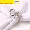 Heartshaped Wedding Napkin Ring Metal Silver Color Napkin Buckle Valentines Day Wedding Dinner Parties Table Decor Napkin Holder