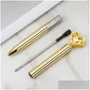 Kulspetspennor Creative Heart Shaped Pen Diy Metal Ball Office School Supplies Valentines Day Gift Drop Delivery Business Industrial DHHVD