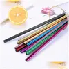 Drinking Straws St Reusable Metal Heartshaped Bubble Tea Sts 304 Stainless Steel Pearl Milkshake 21.5Cm Lx3094 Drop Delivery Home Ga Dhaee