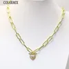 Chaînes Pieces Lock Pendants Collier coeur de la mode Bijoux accessoires pour femmes 9681