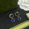 Women Stud Earrings Diamond 18K Gold Plated Luxury Designers Hoops Dangle Letters Ladies Crystal Pearl Earring G Wedding Jewerlry Tiger Box