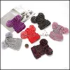 Andere huizen textielmode warme gebreide bonen hoeden meisjes zachte dubbele ballen herfst winter thermische breien hoed buiten baby pompom ski c dhz5n