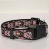 Dog Collars 1"25mm Tattoo Skulls Collar Leash Safety Belt 1 Inch Black Sugar 2 Size Avaiable