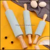 K￶ksredskap Halloween tr￤handtag sn￶flinga Sile Rolling Pin Christmas Flour Stick Roll Dumpling Skin Artifact Baking Tool Dr DH9RM