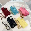 Crossbody Phone Cases Designer For IPhone 14 14 Pro Max 13Pro Max 11 12promax X Xs XR Card Bag Coin Wallet C Case Adjustable Chain Pink