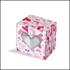 Present Wrap New12pcs/Set Valentines Day Box Party Goodie Boxes With PVC Heart Shaped Window Pink Red RRB13150 Drop Delivery Home OT4WK