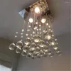 Żyrandole L30 W30 H46CM KALWAT Crystaliczny żyrandol Nowoczesny kwadratowy deszczowy montaż montowania sufitowe do szafy Foyer Gu10 Lampa LED