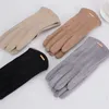 Fingerlose Handschuhe für Damen, Herbst und Winter, warm halten, Touchscreen, dünn, Kaschmir, solide, einfache Handschuhe, Radfahren, Wildleder, elegant, winddicht, 230113