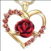 Bomboniera Newparty Moda Amore Cuore Rosa San Valentino Collana con diamanti intarsiati Ragazze Madri Collane con ciondolo R Drop Delivery Otdix