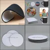 Mats Pads Sublimation Neoprene Blank Natural Rubber Coasters Transfer Printing Round Square Shape Cup Custom Diy Rre13610 Drop Del Otogl