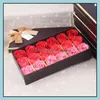 Couronnes De Fleurs Décoratives 18Pcs Rose Savon Fleur Coffret Cadeau De Mariage Saint Valentin Cadeaux Bain Corps Roses Floral Rra11086 Drop Deliv Otqnl