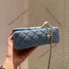 24SS Classic Blue Denim Flap Designer Torby Gold Metal Hardware Diamond Quild Luksusowe torebki Multi Pochette Sacoche Crossbody Crossbody Worków 20 cm