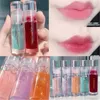 Lip Gloss 1PC Mirror Glaze Fruit Taste Transparent Jelly Tint Liquid Lipstick Glitter Longlasting Mositurizing