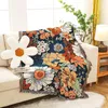 Coperte boho floreale per letti divani estate cover di lancio estetico estetico morbido cotone lettiera copia decorazione del soggiorno hom hom