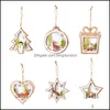 Décorations De Noël Ornements En Bois Découpe Au Laser Arbre Double Couche Pentagramme Pendentif Drop Delivery Maison Jardin Festive Party Suppl Dhxil