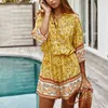 Kobiety Jumpsuits Summer elegancki koronkowy nadrukowany kombinezon panie bohemian kombinezon11