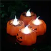 Bougies Nouvelle citrouille électrique bougie lumière Halloween fête décoration mini lanterne blanc chaud maison VT0546 livraison directe jardin Dhtyb