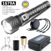 Flashlights facklor Super Bright XHP90.2 4-Core High Quality LED PowerBank USB laddningsbar 18650 26650 Battery Torch Zoomable LA