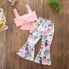 Clothing Sets Thanksgiving Kids Outfit Summer Girls Clothes Crop Top Flared Trousers Two-piece Suit