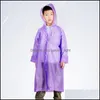 Raincoats Peva Raincoat Non Disposable Matte Rainwear Adt Kids Household Waterproof Portable Travel Cam Hooded Drop Delivery Home Ga Dhdqm