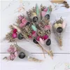 Ghirlande di fiori decorativi 1Pc Mini bouquet di fiori secchi Erba di cristallo artificiale Per decorazioni regalo di San Valentino Fai da te Pografia secca D Dhegi