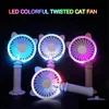 Other Furniture 4 Colors Usb Handheld Twist Cat Fan Electric Power Desktop Colorf Night Light Mini Air Cooler Drop Delivery Home Gard Dhkpa