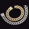 Anklets 20MM Punk Iced Out Chunky Cuban Link Chain For Women Bling Rhinestones Thick Ankle Bracelet Hip Hop Foot Jewelry
