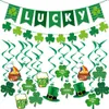 St. Patrick's Day Decoration Balloon Clover Lucky Grass Irish Letter Flag hängande prydnad Happy Saint Patrick Irish Party Decoration