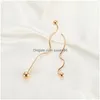 Stud Fashion Jewelry Womens Boucles d'oreilles en métal Distorsion géométrique asymétrique Long Drop Delivery Dhmen