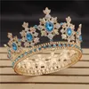 Bruiloft haar sieraden luxe koninklijke koning kroon bruid tiaras en kronen koningin kristal diadeem prom hoofdtooi hoofd accessorie optorie optocht 230112