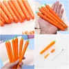 Gel Pens Carrot Roller Ballpoint Pen 0.5Mm Orange Vegetable Shaped Student Stationery Christmas Gift Drop Delivery Office School Bus Dhcfb