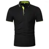 Herren Polos Poloshirt Herren Einfarbig Business Casual Kurzarm Baumwolle Gemütlich Hochwertige Marke Herren