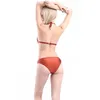 Damenbadebekleidung Solide Frauen Rot Zweiteiliger Badeanzug Push Up Sexy Trägerlos Bikini Set Niedrige Taille Badeanzug Für Weibliche Strandkleidung