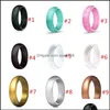 Bandringar Sile Ring for Women Wedding 5.7mm Bredd 410 Storlek Matklass Hypoallergenic CrossFit Flexibel Drop Delivery Jewely Dhig8