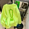 Sweats à capuche pour hommes Sweat-shirts DAYIFUN High Street Sweat-shirt avec sac Vert O cou Pull à manches longues Mode Streetwear Chic Tops Lady 230112