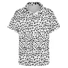 Men's Casual Shirts Dalmation Print Shirt Black Polka Dots Beach Loose Hawaii Streetwear Blouses Short-Sleeved Design Oversize Clothing