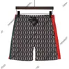 Blanda stil Sommardesigner Lyx Herrshorts Strandbyxor klassiska brevtryck korta byxor mode avslappnad bomull randigt lapptäcke mesh badbyxor