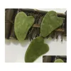 Massage Stones Rocks 100 stcs Green Natural Xiuyan Stone Jade Guasha Gua Sha Board Masr voor schroot Therapie Roller Drop levering Healt Dhkgj