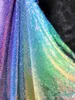 Tyg och sömnadsfärg Rainbow Super Shingle Special Material Sequin Fish Scale Drape Wedding Dress 230113