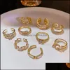 Cluster Rings Vintage Finger For Women Girl Punk Hip Hop Opening Adjustable Weaving Ring Statement Jewelry Gift Drop Delivery Otmrt