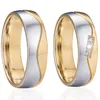 Wedding Rings Wholesale Western Bicolor Band Mens For Male Love Fashion Jewelry Stainless Steel Ring Anniversary Man Gift