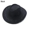 Berretti 1Pc Moda Vintage Cappello da cowboy Stile occidentale Pelle scamosciata Tesa larga Jazz Cappelli Fedora in feltro Accessori per abiti operati per uomo Donna