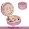 Round Travel Jewelry Box Women PU Leather Jewelry Storage Organizer Necklace Earrings Rings Display Mini Gift Boxes