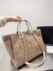 Luxury designer womens bag twist bag travel bag fashion canvas woven letter beach bag handbag with portable one-shoulder diagonal shopping bag