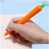 Gel Pens Carrot Roller Ballpoint Pen 0.5Mm Orange Vegetable Shaped Student Stationery Christmas Gift Drop Delivery Office School Bus Dhcfb