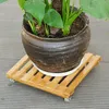 Planters krukor trä rörlig växt potten vagnspakor står caddy med 4 hjul rullande bas heminredning drop-v12