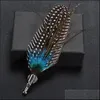 Pins Brooches Men Suit Peacock Feather Pin Originality Manual Necktie Pins Personality Classic Jewelry Cor Drop Delivery Otwhn