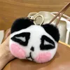 Porte-clés en peluche véritable fourrure de Rex porte-clés mignon ours enfants jouet femmes sac à main pendentif clé de voiture en métal anneau bijoux Panda ornements fille cadeau