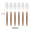Servis uppsättningar 6/24 st knivkakor gaffel sked bordsartikel imitation trähandtag bestick set rostfritt stål västra kök florva