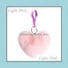 Key Rings Lovely Love Heart Shaped Chain Cute Soft Pompom Bag Car Pendant Sweet Keychain For Woman Girls Accessories Gift Drop Deliv Otf6J